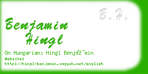 benjamin hingl business card